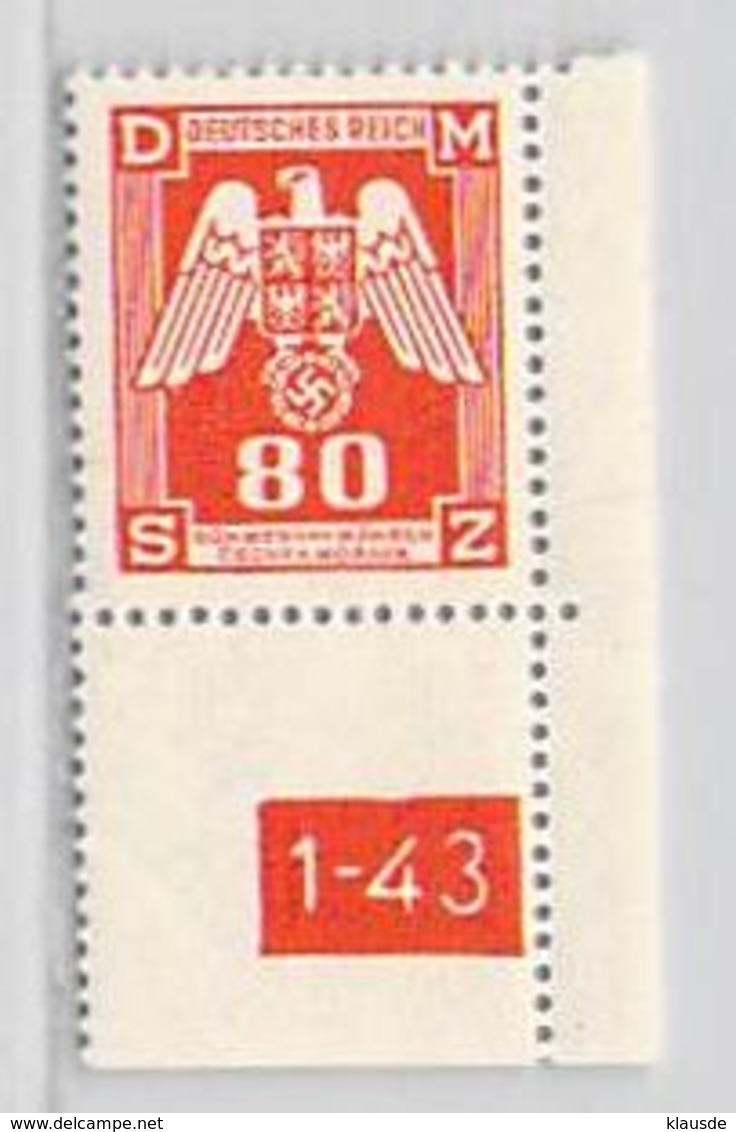 MiNr.17 ER Pl. 1-43 Xx Deutschland Böhmen & Mähren Dienstmarken - Unused Stamps