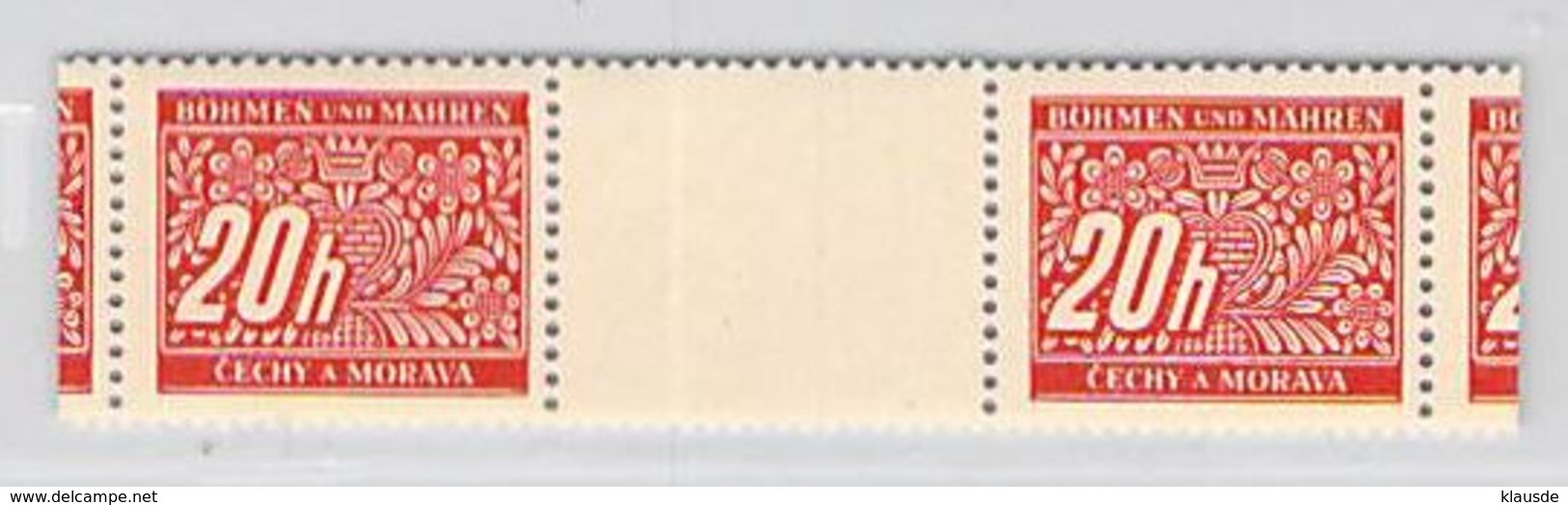 MiNr. 3 ZW Xx Deutschland Böhmen & Mähren Portomarken - Unused Stamps
