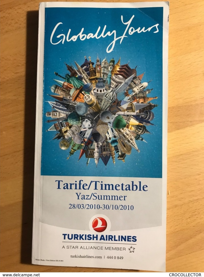 TURKISH AIRLINES Tarife/Timetable Yaz/Summer 28/03/2010-30/10/2010 - Zeitpläne