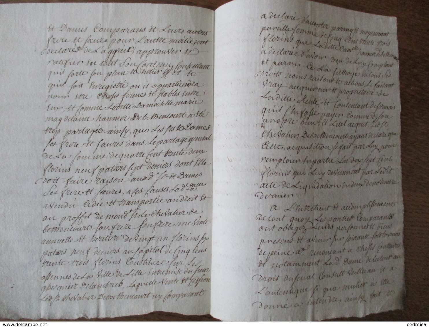 CAMBRAY LE 22 DECEMBRE 1758 COMPARURENT MESSIRE JEAN JACQUES CHARLES DEPOMEROL DEGRAMMONT CHEVALIER CAPITAINE AU REGIMEN - Manuscripts