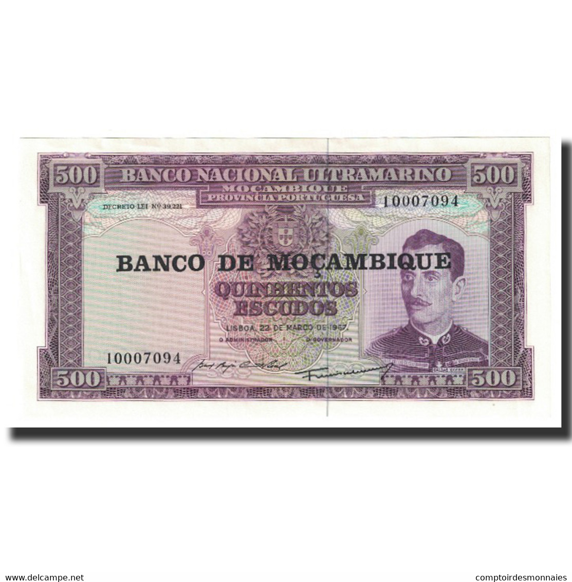 Billet, Mozambique, 500 Escudos, 1967, 1967-03-22, KM:118a, SPL - Mozambique