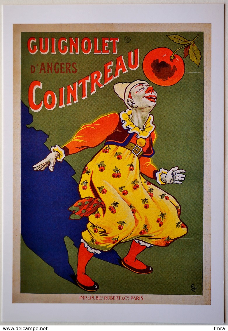 CPSM Reprod. GUIGNOLET COINTREAU Angers - Affiche (Eugène OGE 1907) Bibl. Forney (2 Scans) /alcool Vin Label /E416 - Andere & Zonder Classificatie