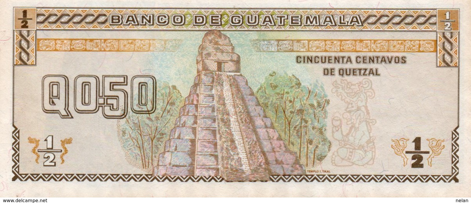 GUATEMALA 1/2 QUETZAL 1994 P-86b UNC - Guatemala