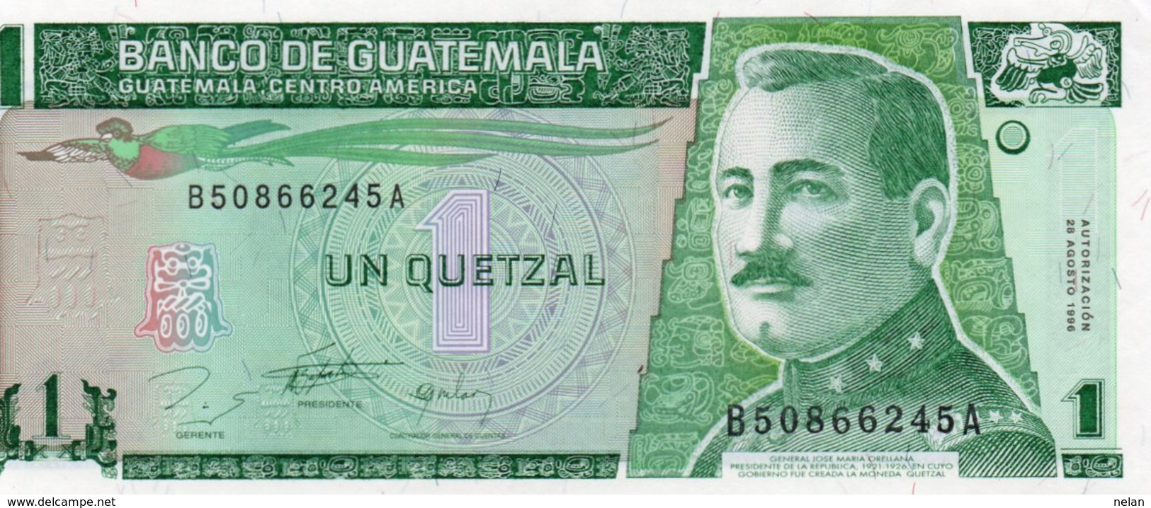 GUATEMALA 1 QUETZAL 1996 P-97a  UNC - Guatemala