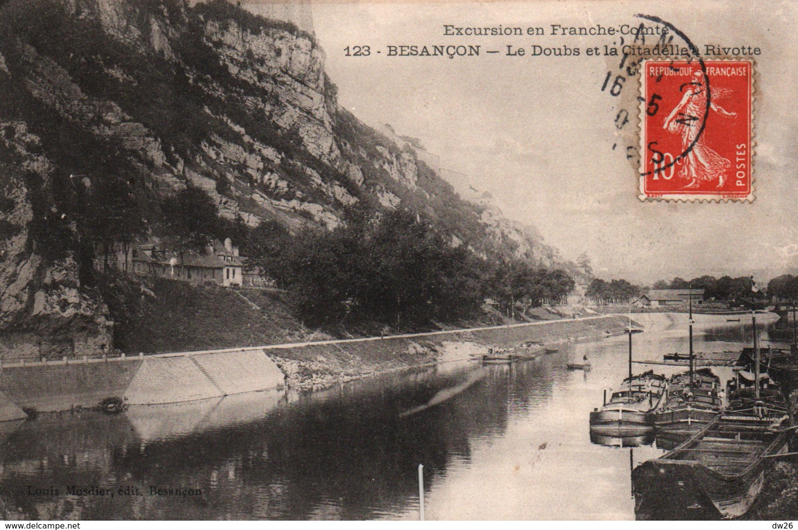 Besançon (Franche-Comté) Le Doubs Et Le Citadelle à Rivotte - Edition Mesdier - Carte N° 123 - Besancon