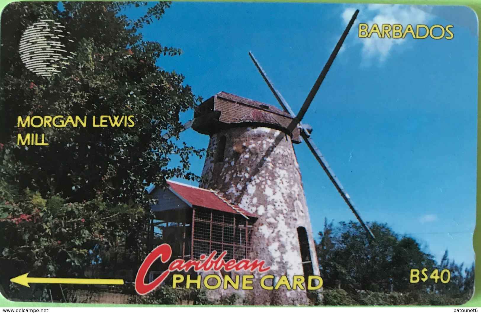 BARBADES  -  Prepaid  - Cable § Wireless -  Morgan Lewis Mill  -  B $ 40 - Barbados