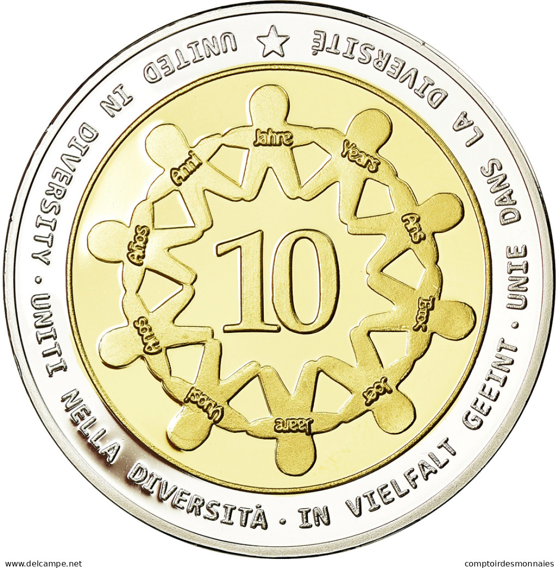 Slovaquie, Médaille, 10 Ans De L'Euro, Politics, Society, War, 2012, FDC - Autres & Non Classés