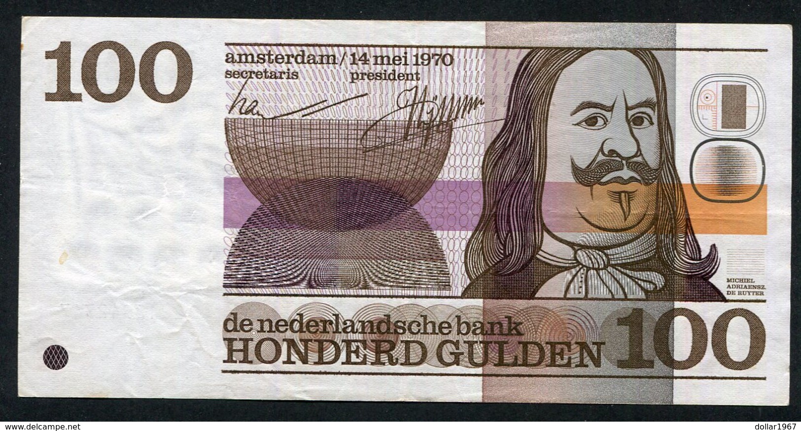 :Netherlands  -  100 Gulden 14-7-1970 'Michiel De Ruyter' ( 2212542747) - 100 Gulden