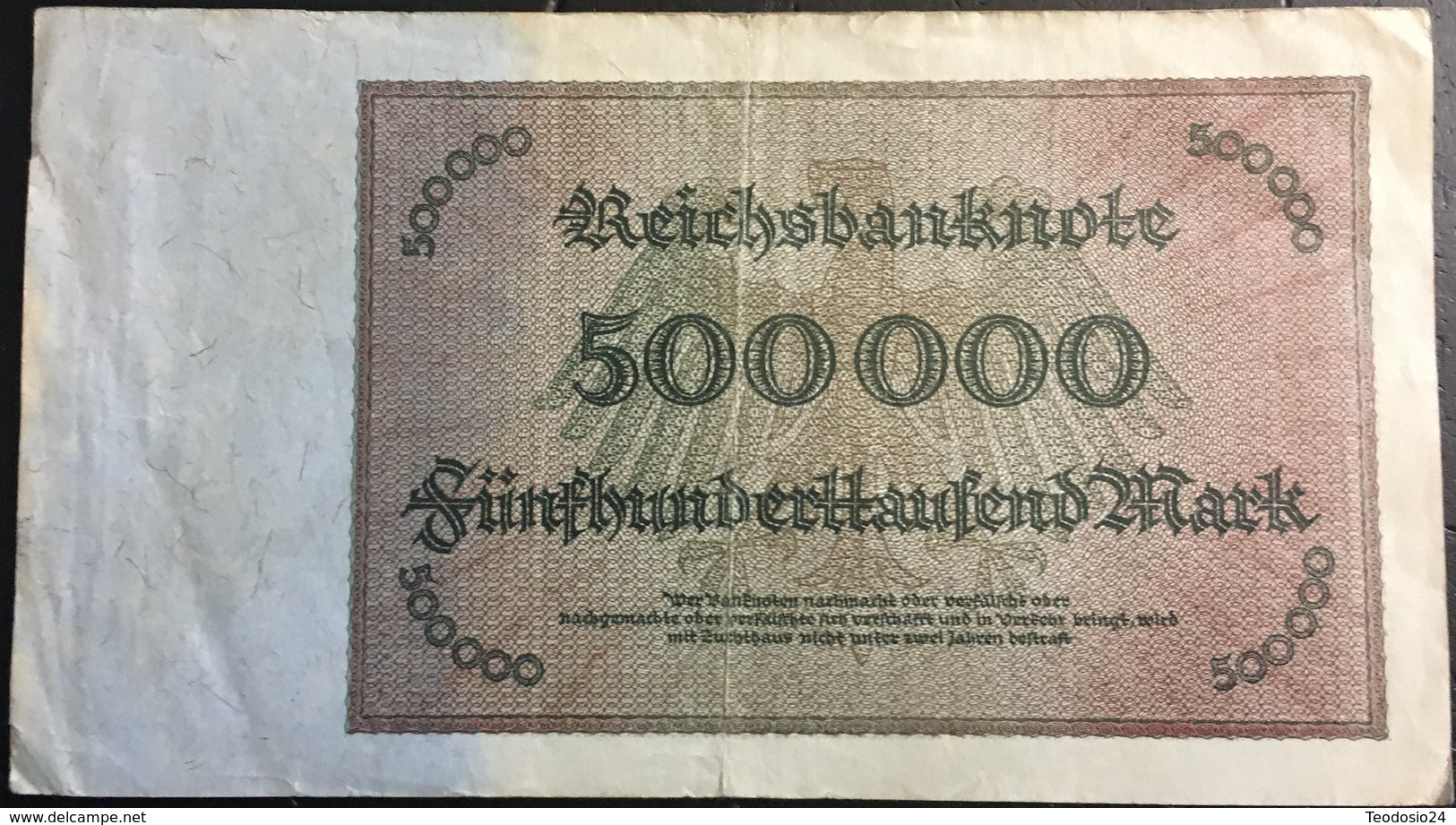 Allemagne, Reichsbanknote 500.000  Mark 1923. - 500000 Mark