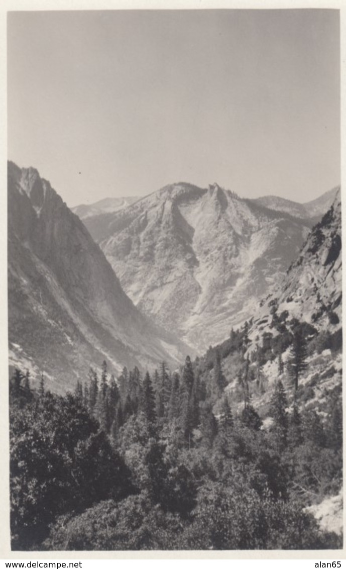 Kings Canyon National Park California, South Fork Kings River, The Sphinx Mist Falls, C1920s Vintage Real Photo Postcard - Kings Canyon