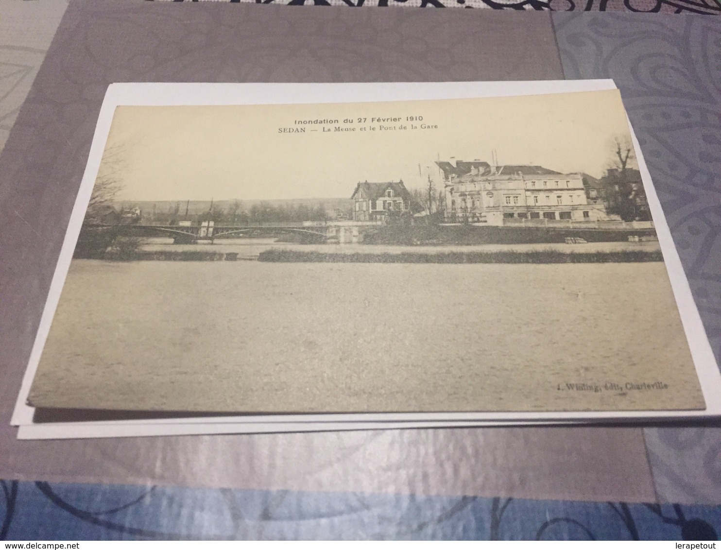 Cpa Sedan La Meuse Et Le Pont De La Gare Inondation Du 27 Février 1910 - Sedan