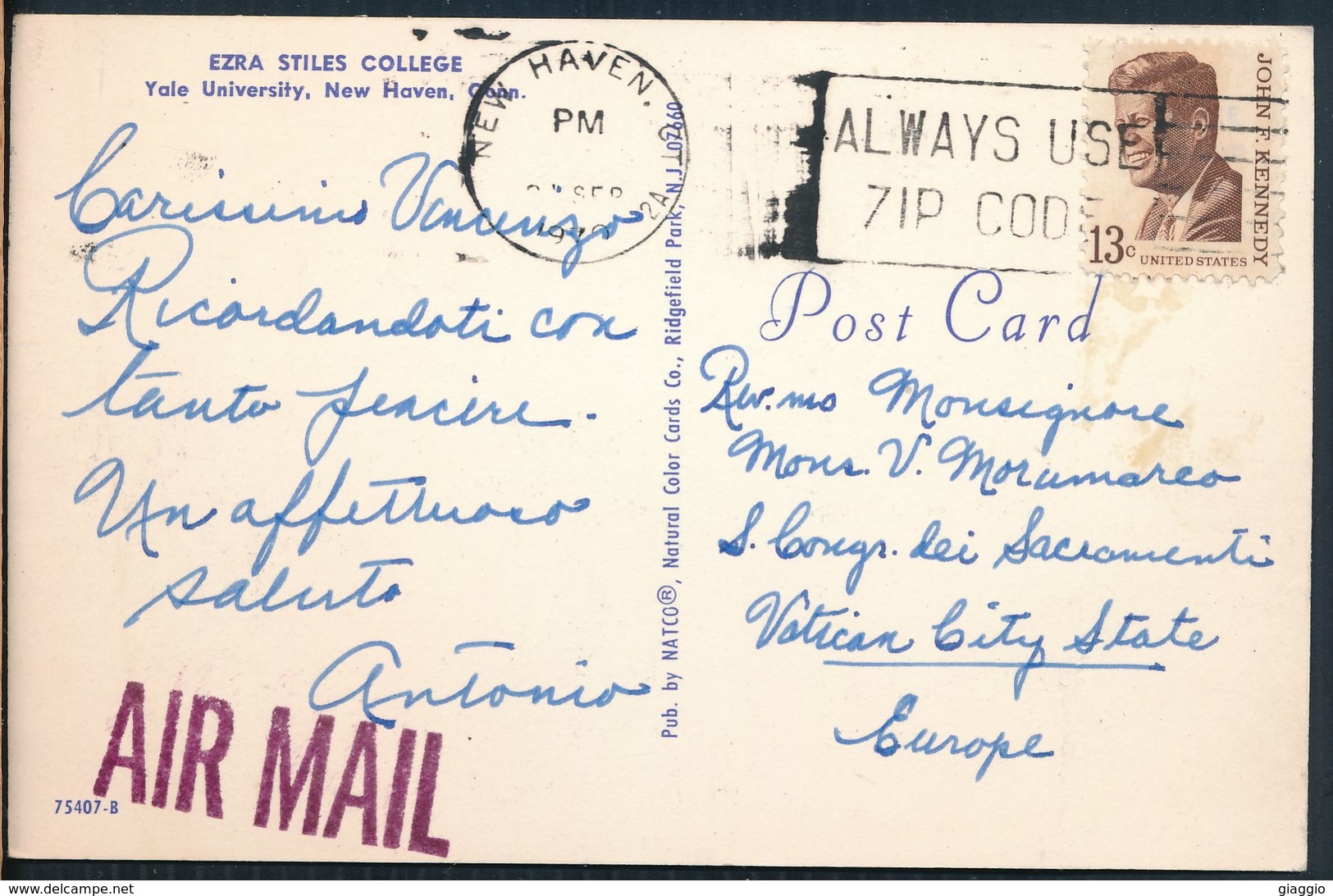 °°° 19616 - USA - CT - NEW HAVEN - EZRA STILES COLLEGE - 1970 With Stamps °°° - New Haven