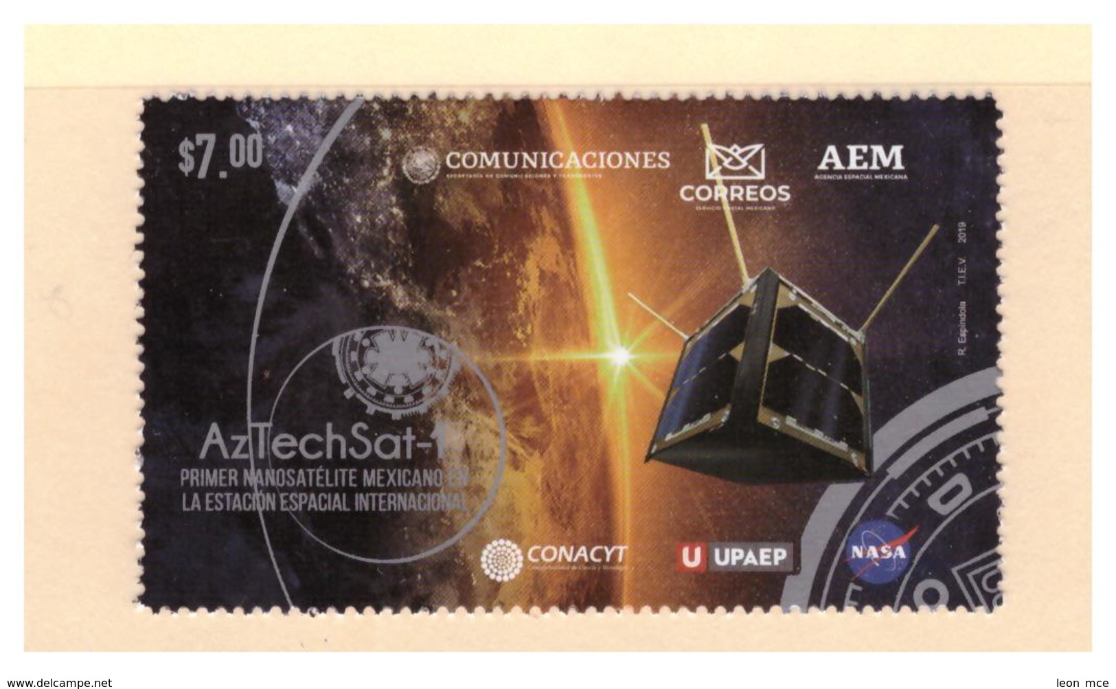 2020 MÉXICO AZTECH SAT1 PRIMER NANOSATÉLITE MEXICANO EN LA ESTACIÓN ESPACIAL, STAMP MNH  NANO SATELLITE LAUNCH  Space - Mexico