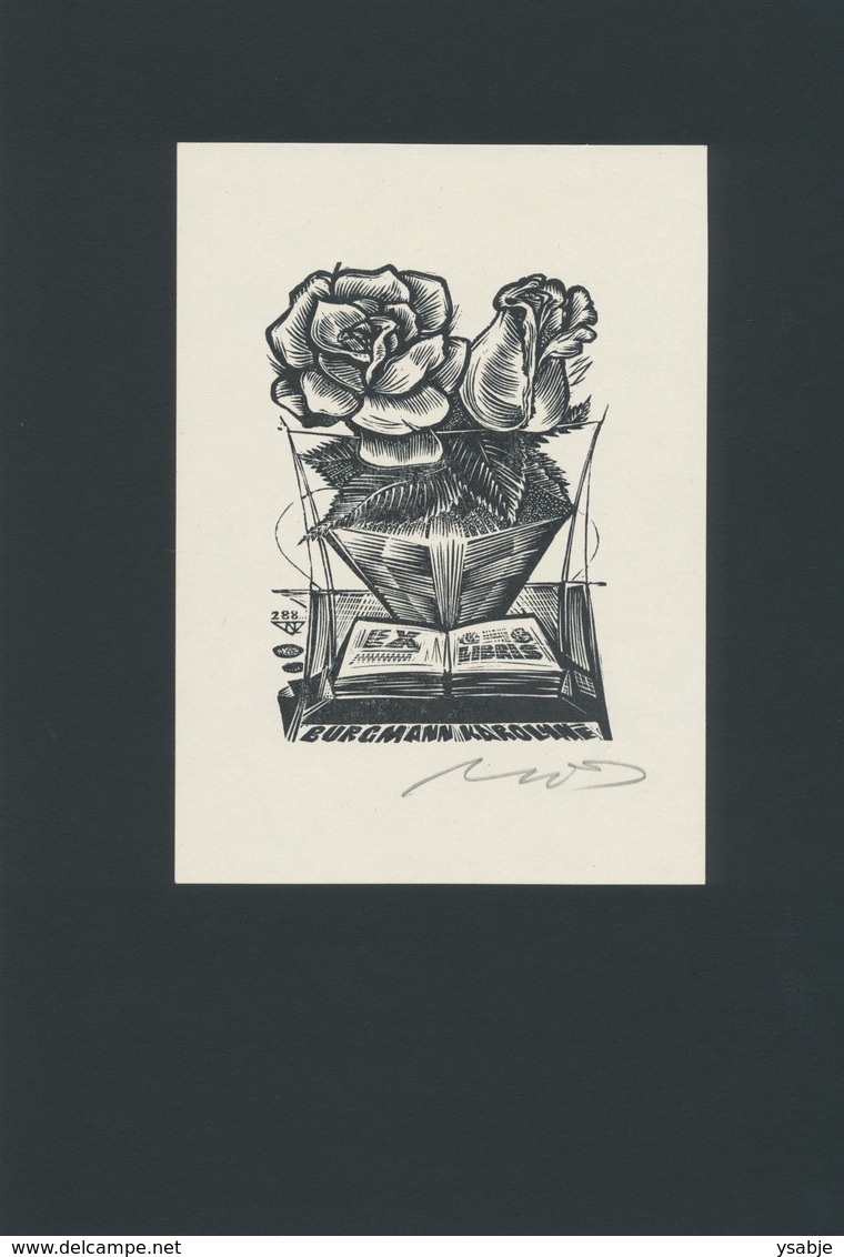 Ex Libris Burgmann Karolyne - Lázár László Nagy (1935-) Gesigneerd - Ex-libris