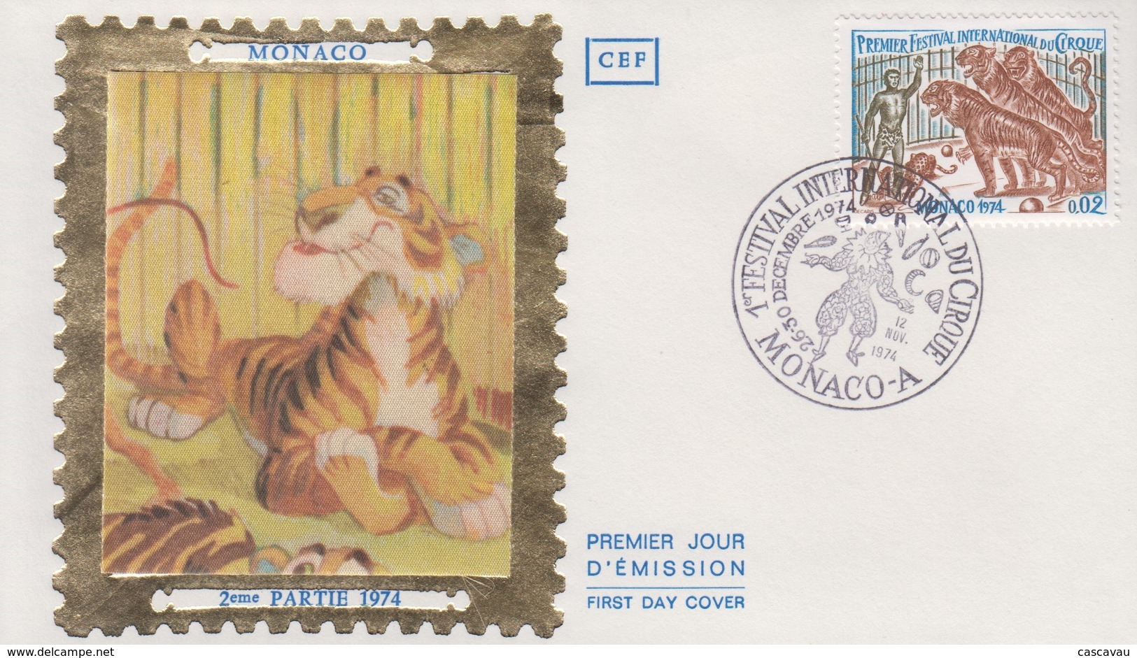 Enveloppe  FDC  1er Jour  MONACO  1er  FESTIVAL  INTERNATIONAL  Du  CIRQUE    1974 - Cirque