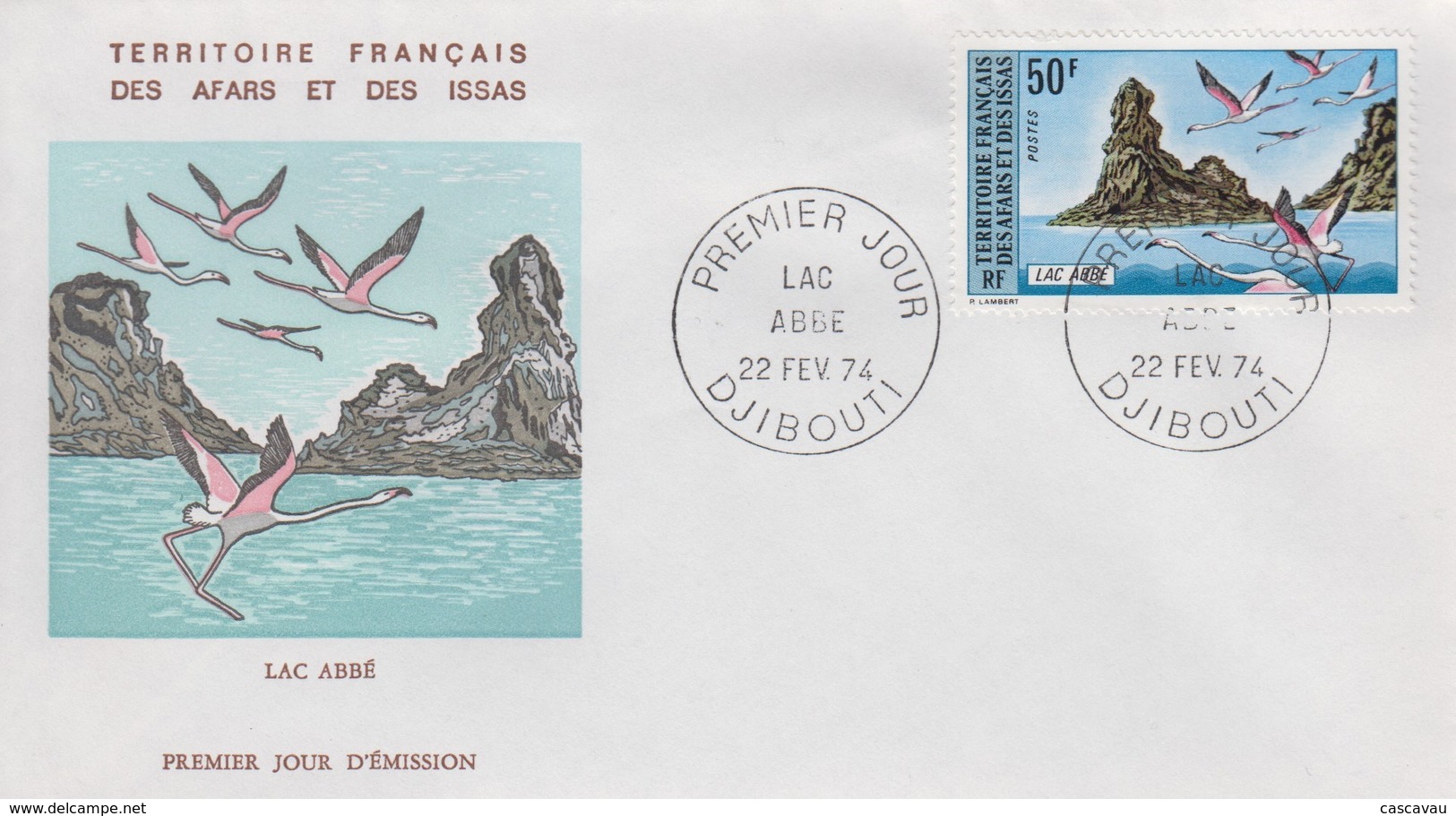 Enveloppe  FDC  1er  Jour  TERRITOIRE  FRANCAIS   Des   AFARS  Et  ISSAS   Lac  Abbé   1974 - Other & Unclassified