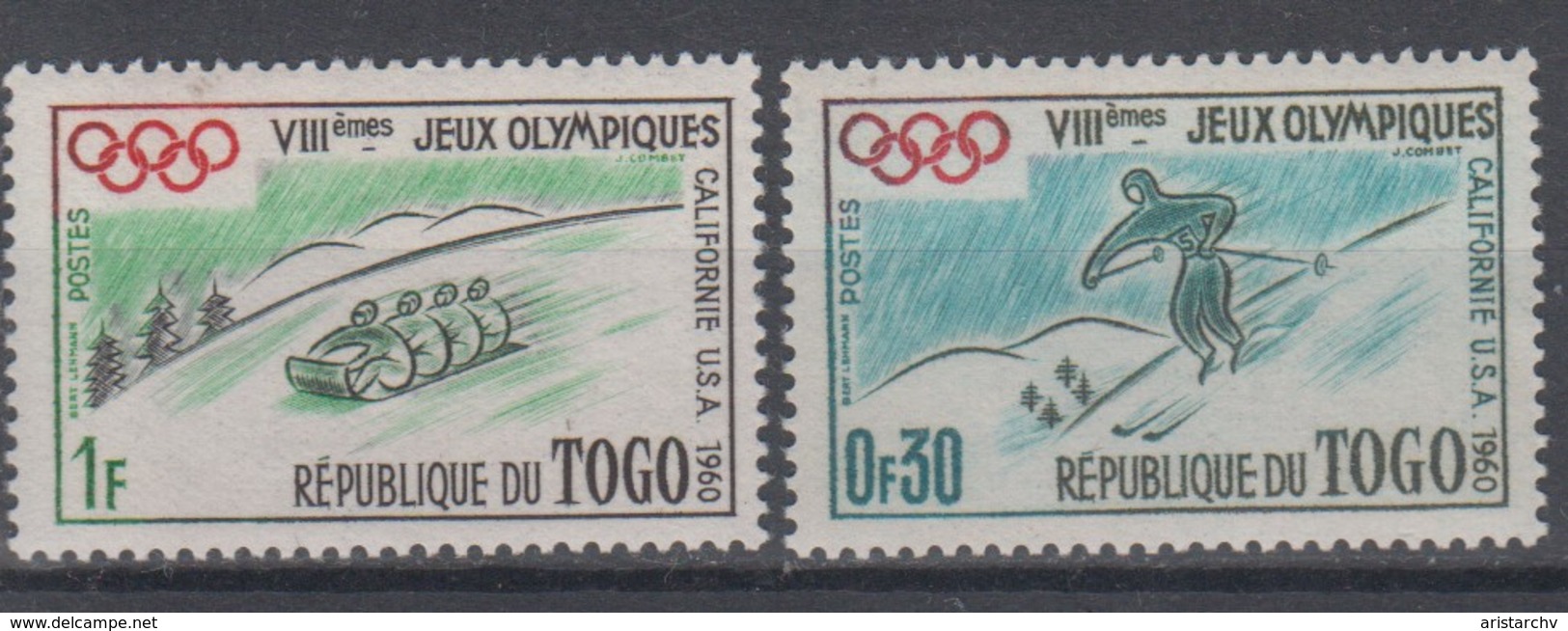 TOGO 1960 WINTER OLYMPIC GAMES ALPINE SKIING BOBSLEIGH - Winter 1960: Squaw Valley