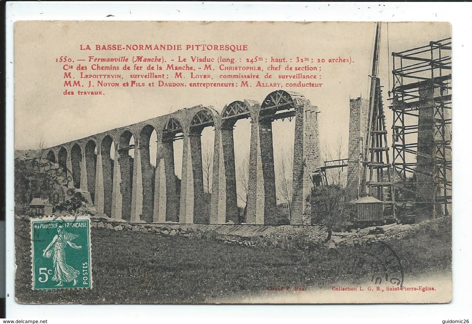 Fermanville , Vue Moins Courante De La Constrution Du Viaduc - Autres & Non Classés