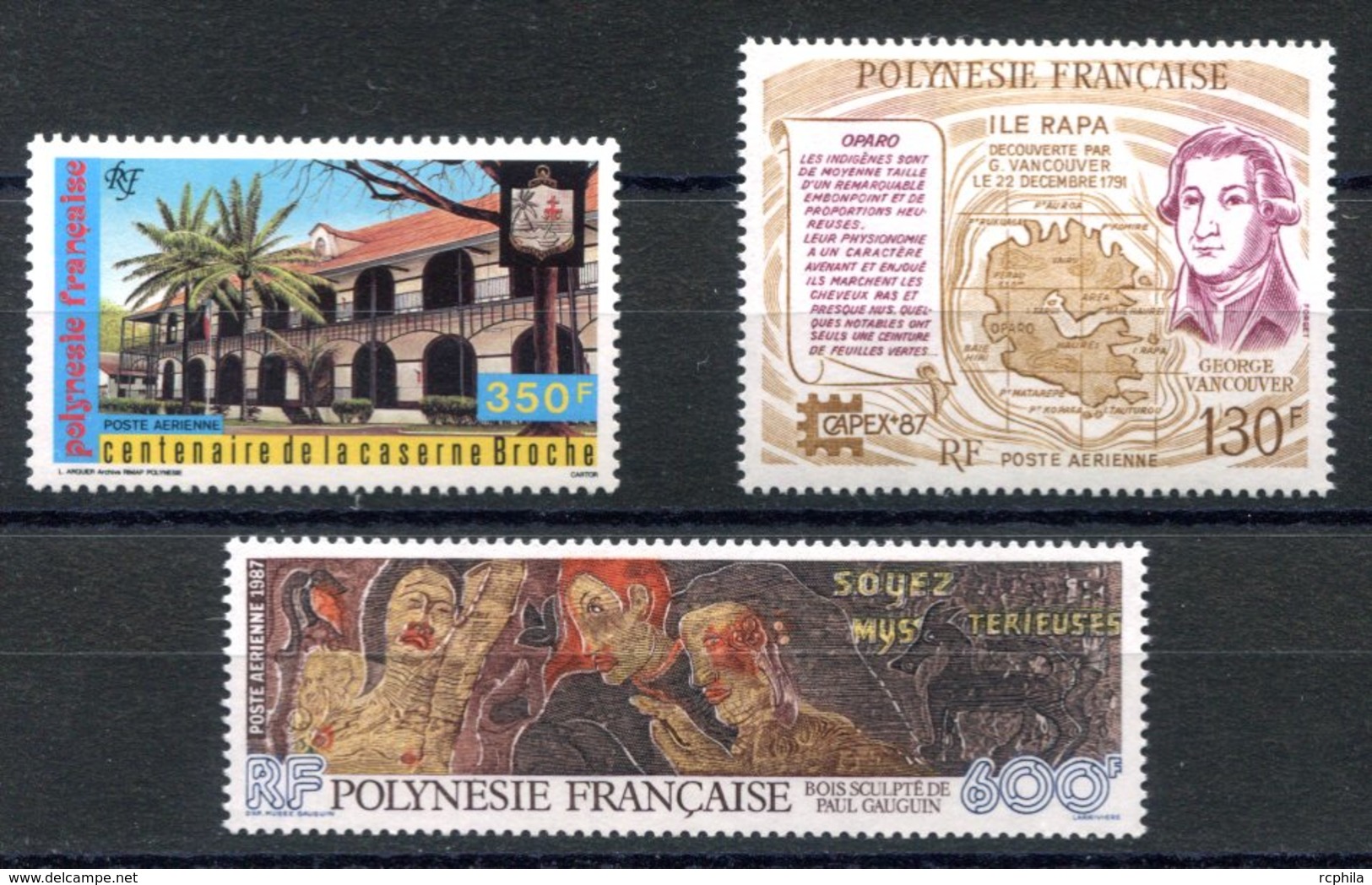 RC 16310 POLYNESIE COTE 37,50€ PA N° 196 / 198 - 1987 ANNÉE COMPLÈTE POSTE AERIENNE NEUF ** TB MNH VF - Neufs