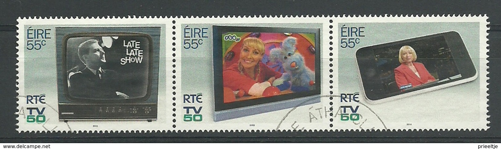 Ireland 2011 50th Anniv. Of 1st TV Broadcast Strip Y.T. 1999/2001 (0) - Gebruikt