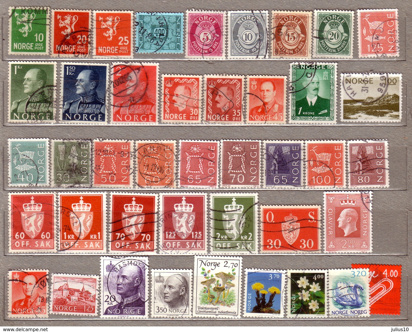 NORWAY Nice 42 Different Used Gestempelt Oblitere  Stamps Lot #10075 - Collections