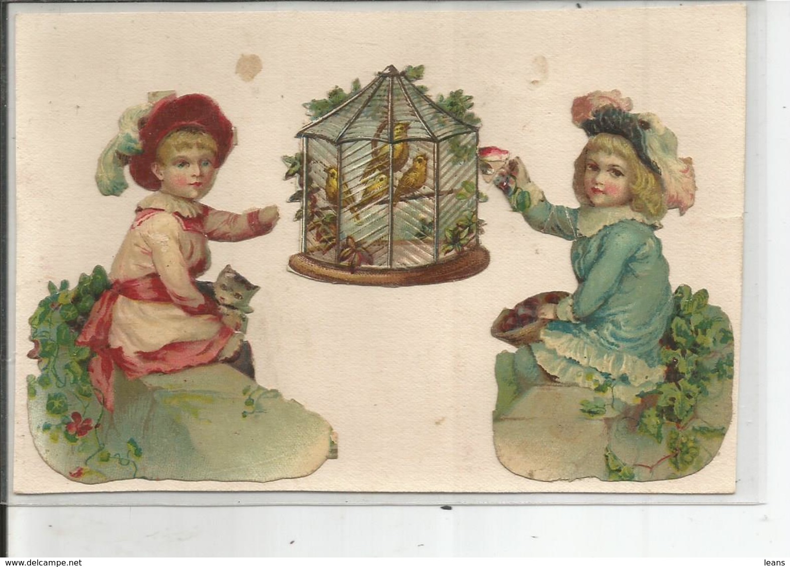 DECOUPI   ENFANTS EN HABIT D EPOQUE CAGE A OISEAUX - Enfants