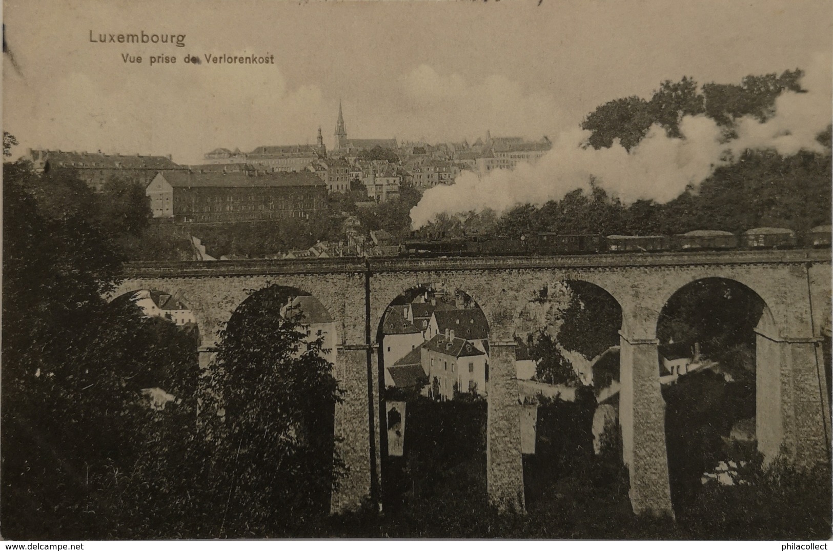 Luxembourg - Ville // Vue Prise De Verlorenkost Avec Train Vapeur 1911 - Luxemburgo - Ciudad