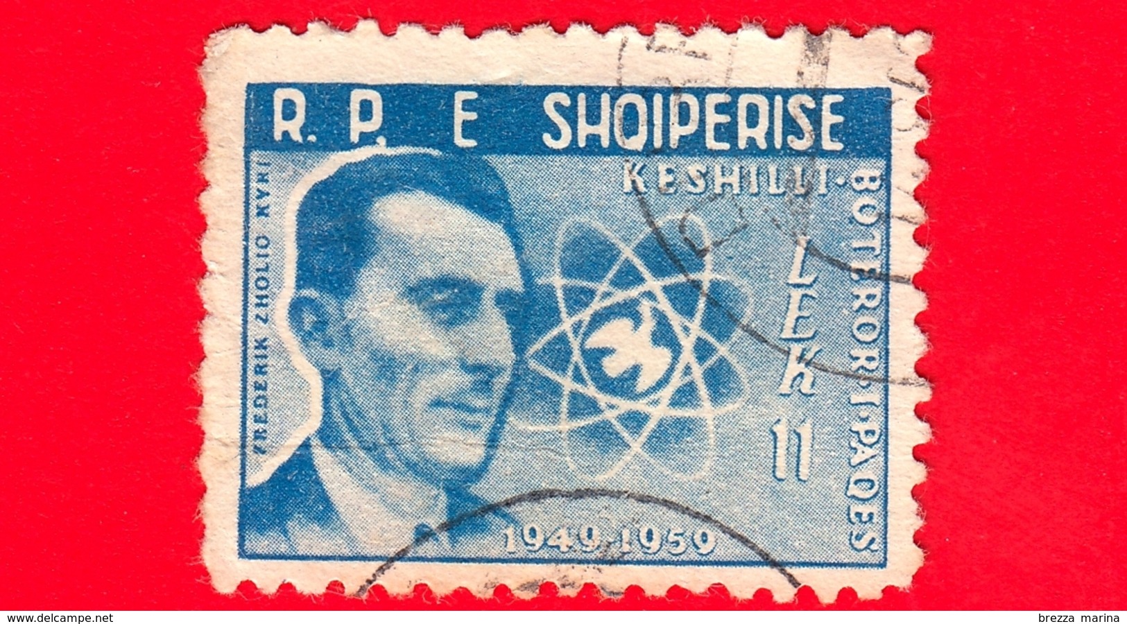 ALBANIA - Usato - 1959 - 10 Anni Del Movimento Della Pace Nel Mondo - Frédéric Joliot-Curie (1900-1958) - 11 - Albania