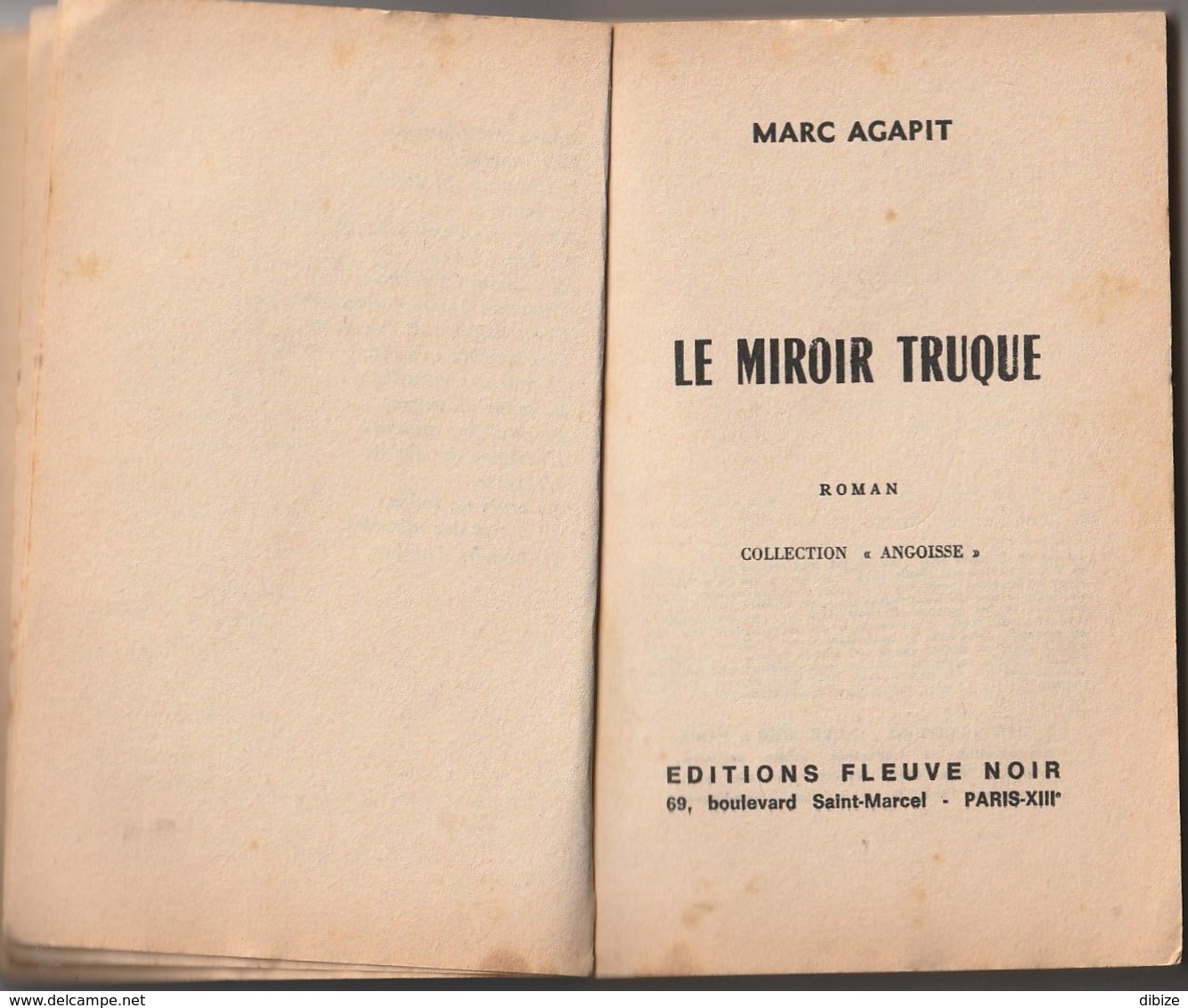 Roman. Marc Agapit. Le Miroir Truqué. Fleuve Noir. Angoisse N° 240. Année 1973 - Fantastique