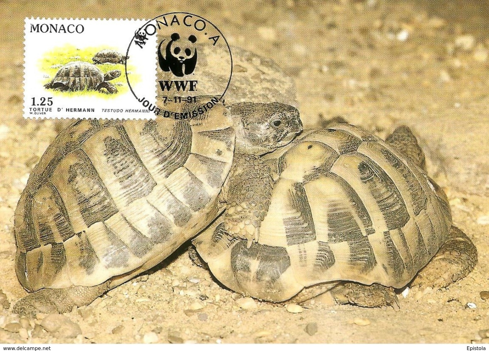 1991 - MONACO - Tortue Hermann Tortoise WWF - Collections & Lots