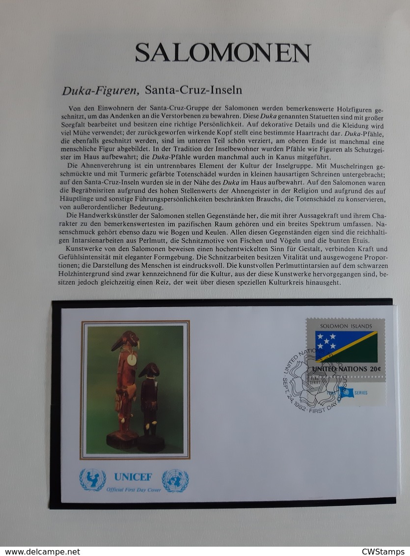 Wereld Unicef / Verenigde Naties mostly only pages with stamps photographed