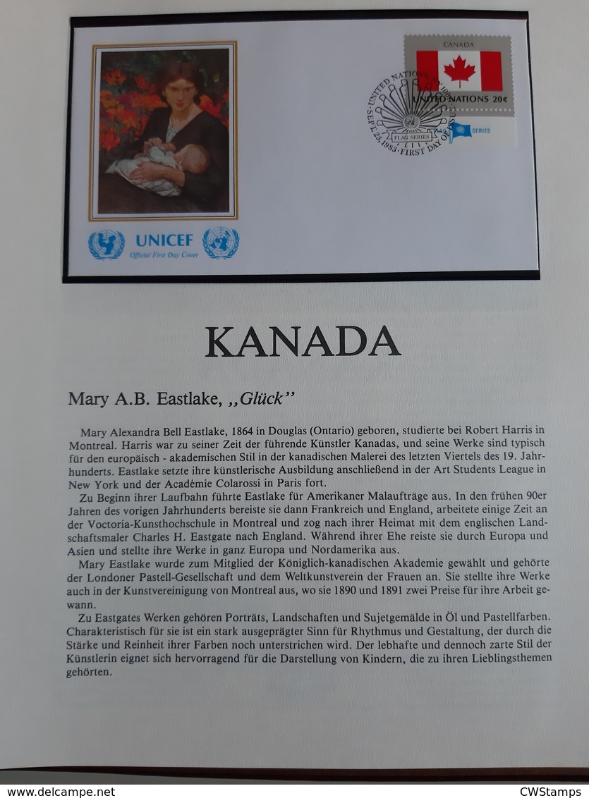 Wereld Unicef / Verenigde Naties mostly only pages with stamps photographed