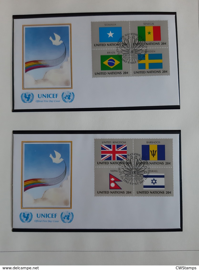 Wereld Unicef / Verenigde Naties mostly only pages with stamps photographed