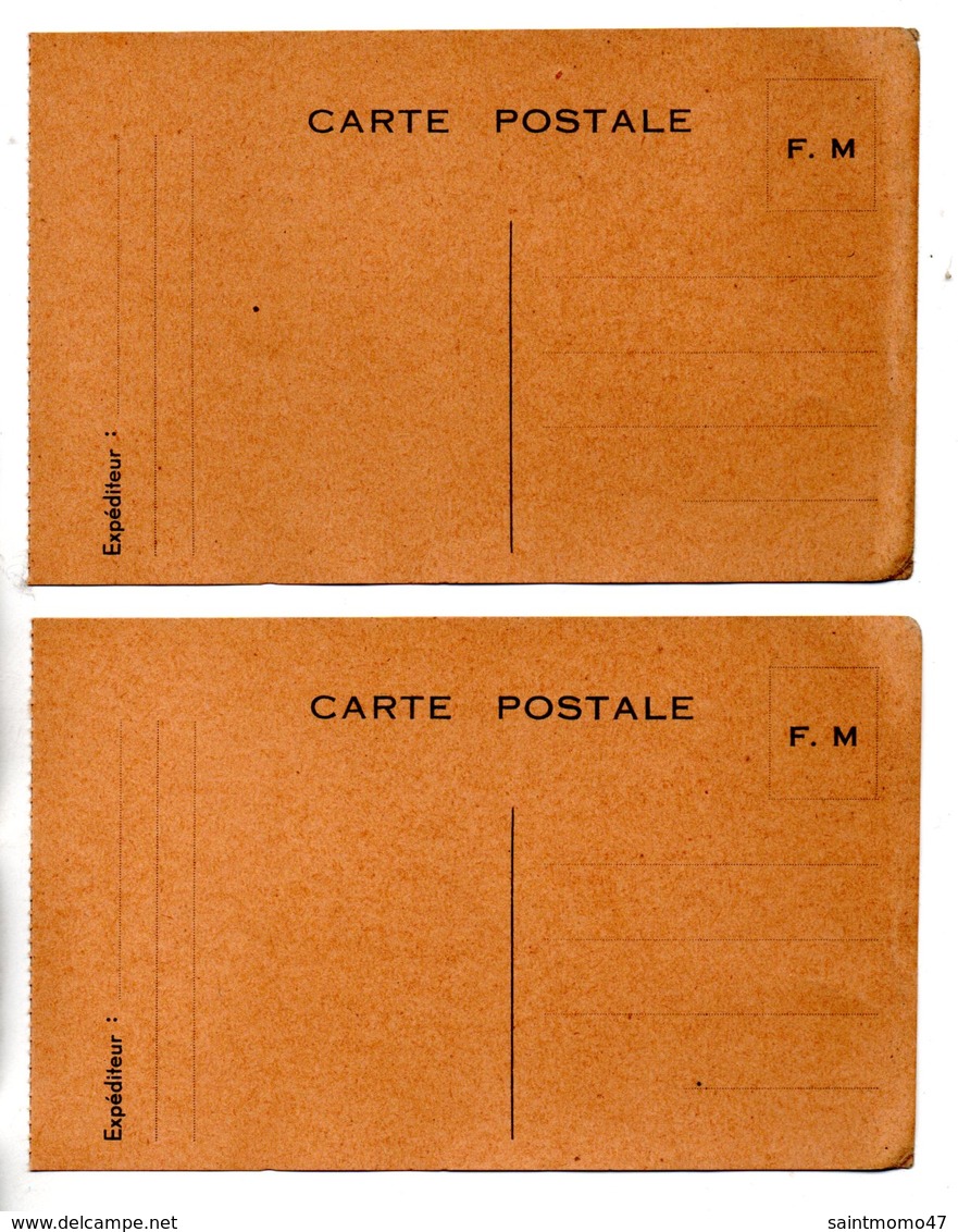 ENTIER POSTAL . CARTE POSTALE . F. M. . FRANCHISE MILITAIRE . 2 CARTES  - Réf. N°10186 - - Briefe U. Dokumente