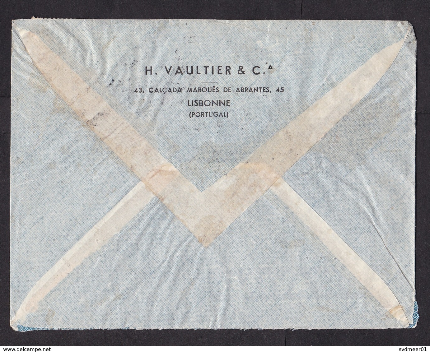 Portugal: Airmail Cover To USA, 1945, 3 Stamps, Explorer, Navigation, History, Sailing Ship (damaged; Discolouring) - Briefe U. Dokumente