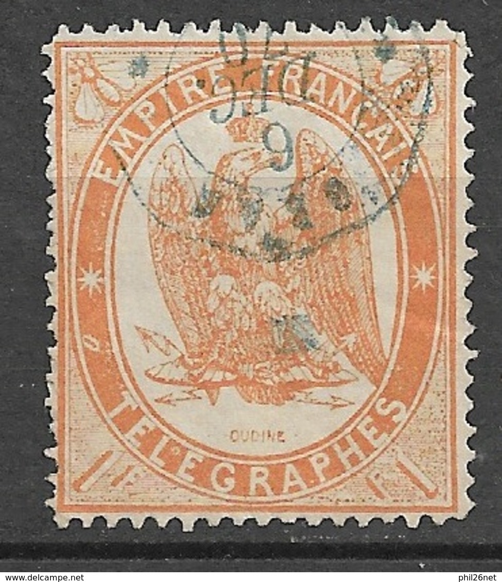 France   Télégraphes  N° 7     Oblitéré Le  16/12/1870 à Oran  Cachet Octogonal   RRR    - Telegraaf-en Telefoonzegels