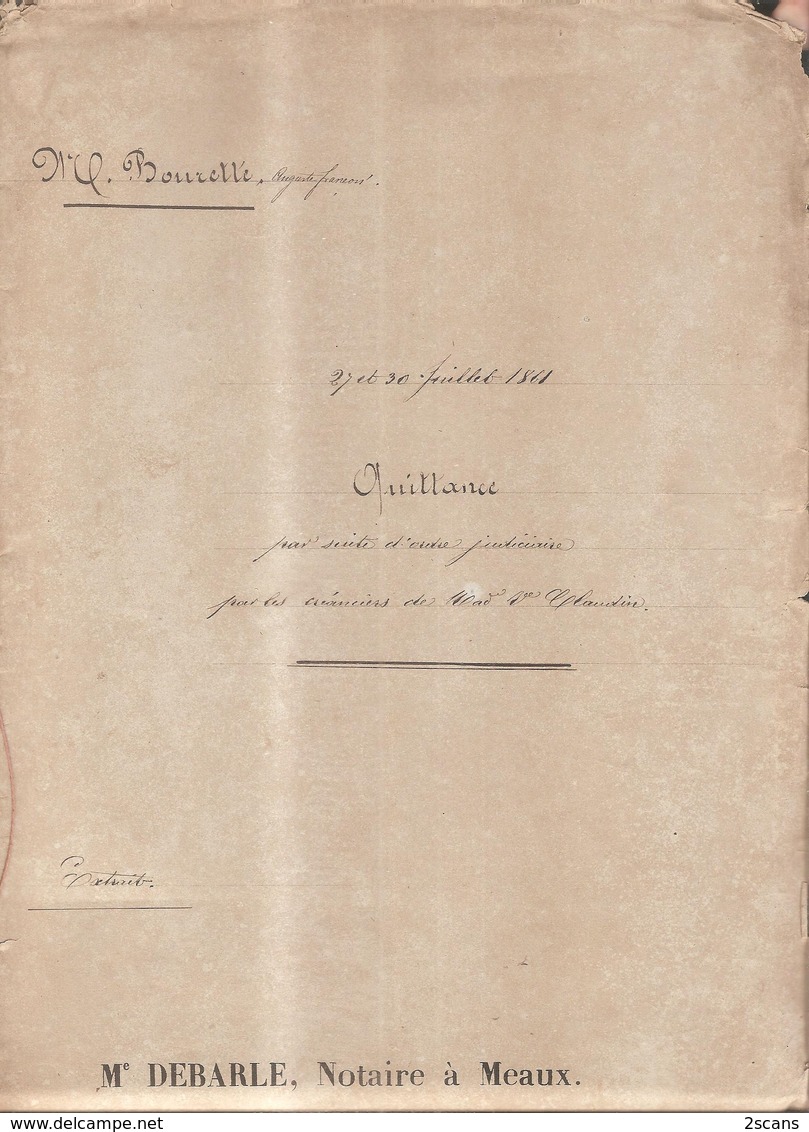 TRILPORT - 1861 - Vente Par Les Créanciers De Mme Vve CLAUDIN (née LEDUC) - Meaux, Villenoy, BOURETTE, PAJOT DE JUVISY - Villenoy