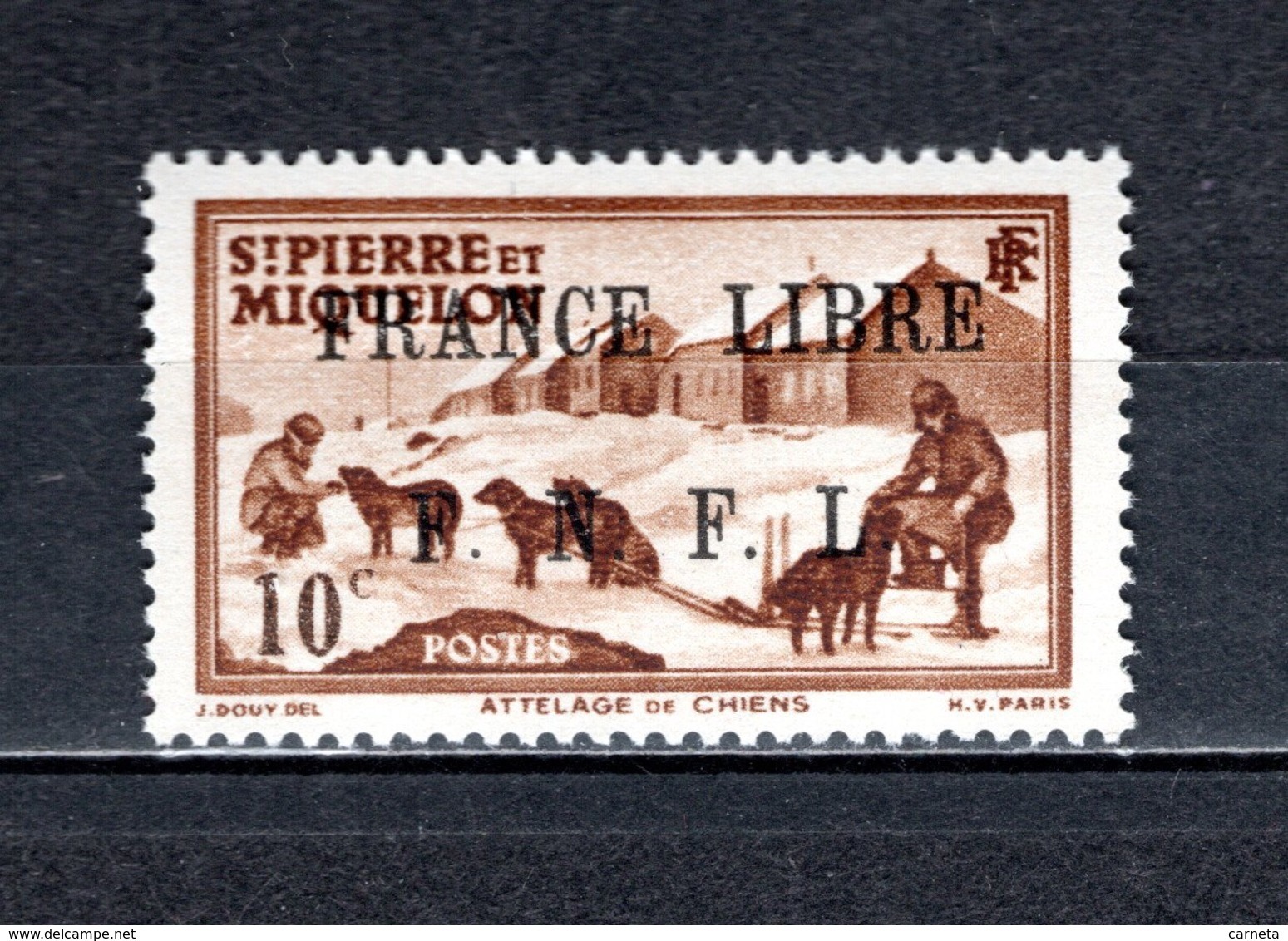 SAINT PIERRE ET MIQUELON N° 250 NEUF SANS CHARNIERE COTE  24.00€  ATTELAGE ANIMAUX - Neufs