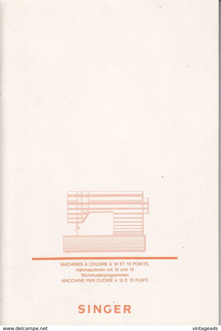 (AD383) Original Anleitung SINGER Nähmaschinen, 3-sprachig, Teil Nr. 137199-006 (R:02) - Shop-Manuals