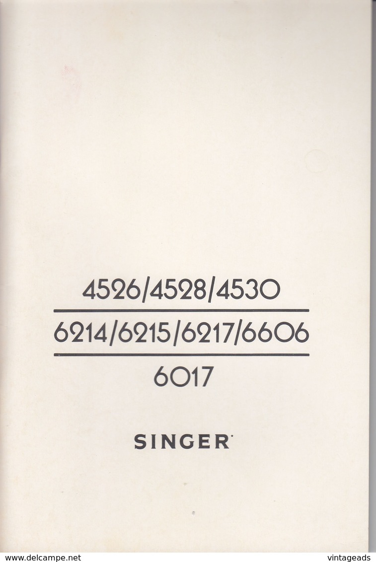 (AD384) Original Anleitung SINGER Nähmaschinen, 3-sprachig, Teil Nr. 356623-002 - Manuali Di Riparazione