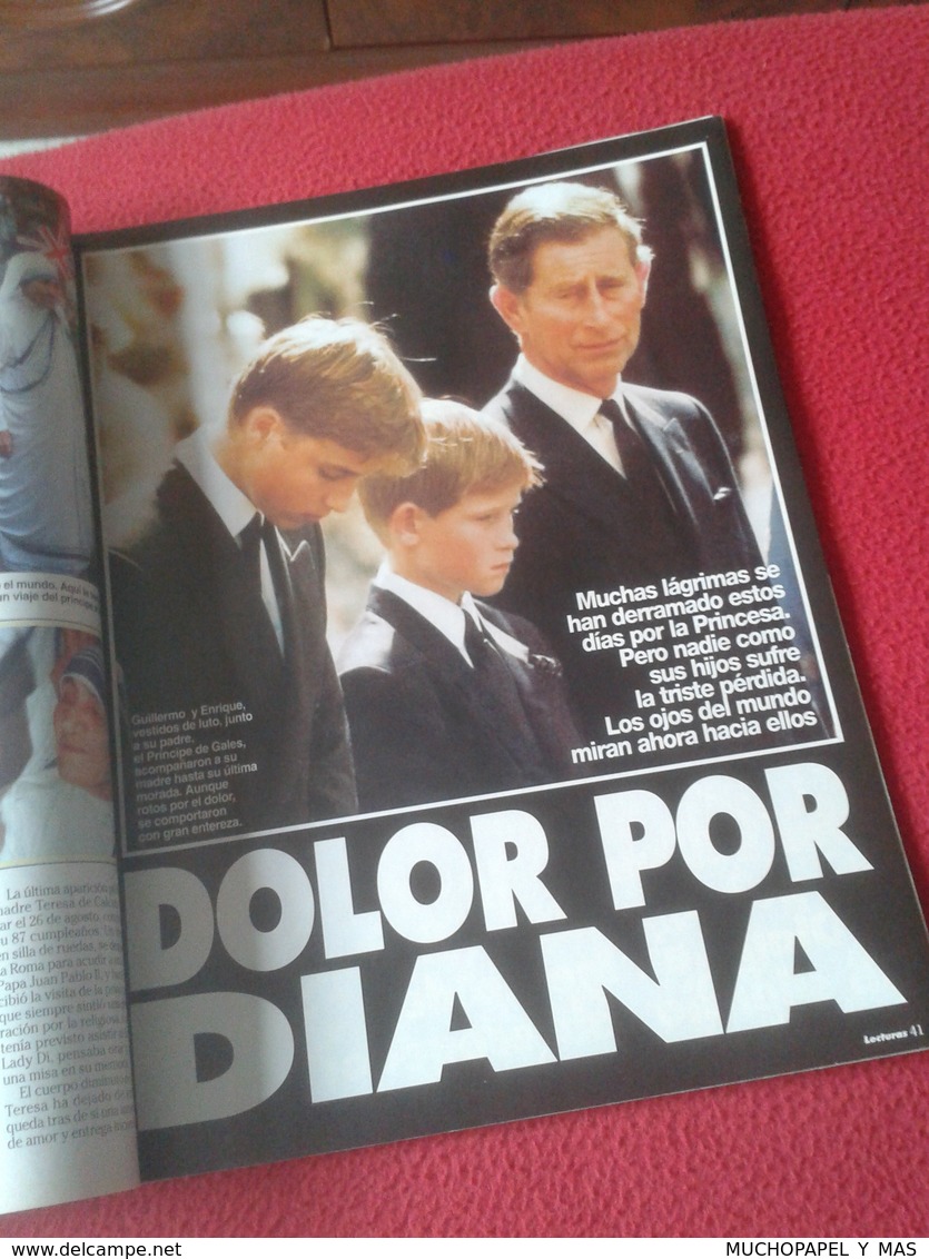 SPAIN REVISTA MAGAZINE LECTURAS EDICIÓN ESPECIAL FOTOS ENTIERRO Y FUNERALES DE DIANA LADY DI PRINCESA VER SUMARIO..VER..