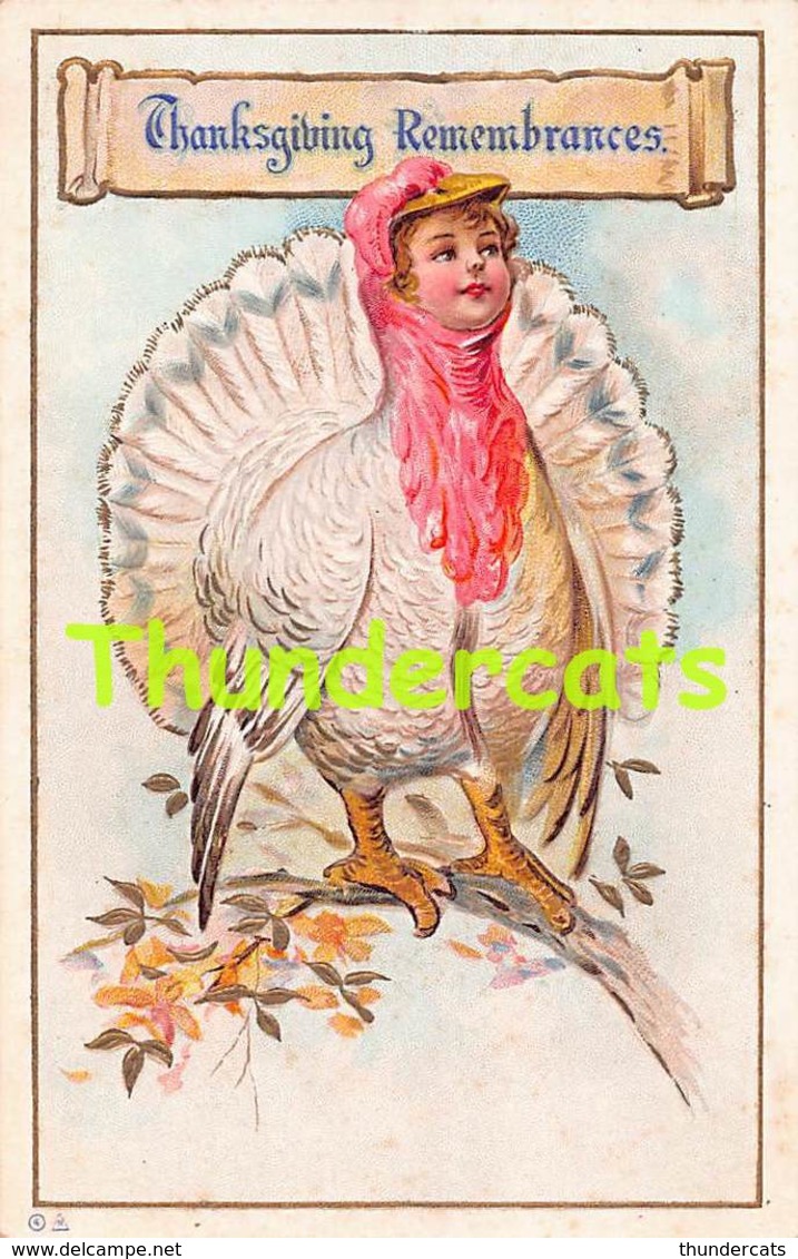 CPA EN RELIEF GAUFREE ILLUSTRATEUR EMBOSSED CARD THANKSGIVING ELLEN CLAPSADDLE TURKEY - Giorno Del Ringraziamento