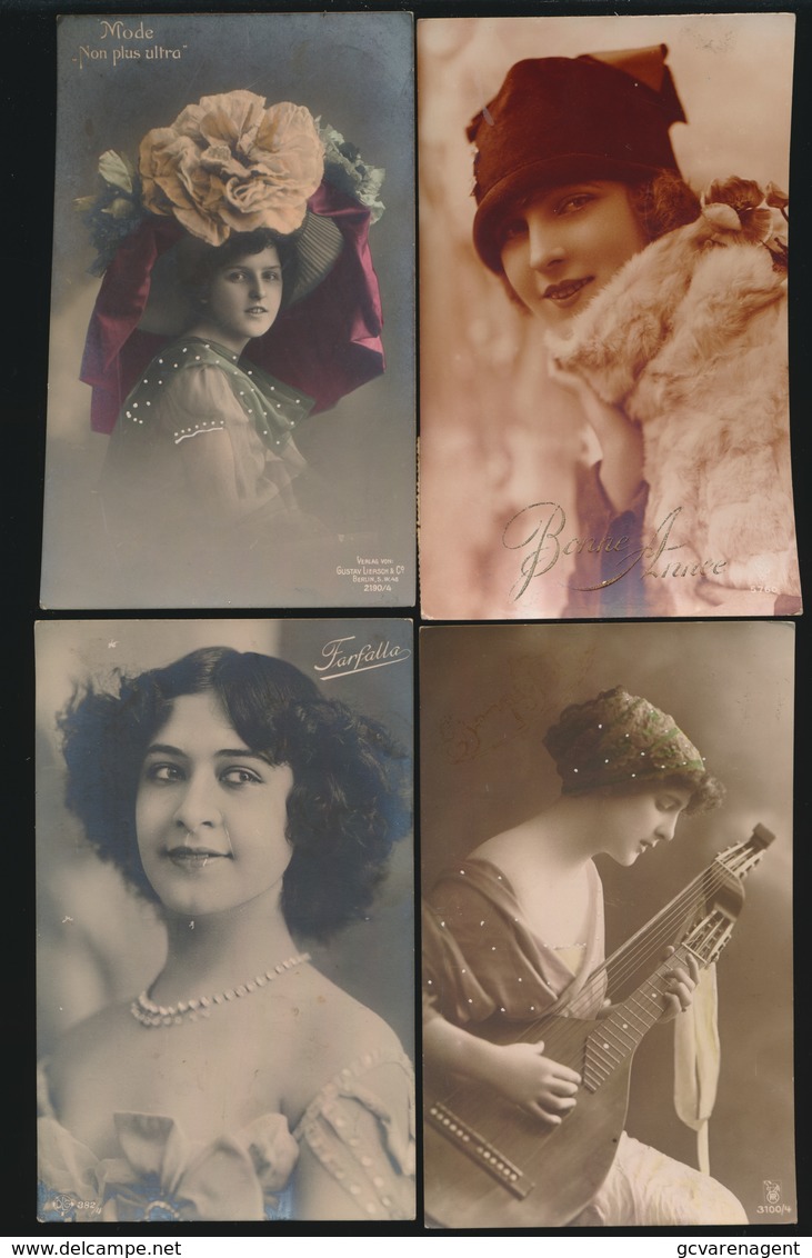 4 FOTOKAARTEN MET VROUWEN  FEMME - Women