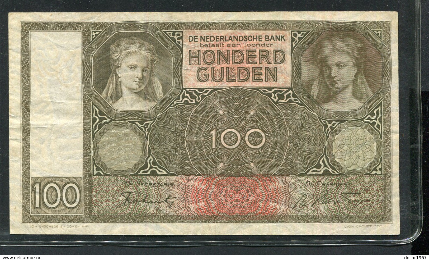 Netherlands  - 100 Gulden 1930 I 'Luitspelende Vrouw' / GM - See The 2 Scans For Condition.(Originalscan ) - [1] …-1815 : Pre-Koninkrijk