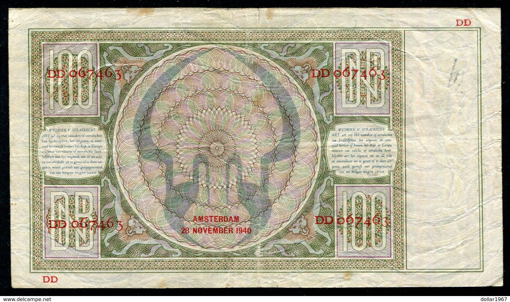 Netherlands  - 100 Gulden 1930 I 'Luitspelende Vrouw' / DD - See The 2 Scans For Condition.(Originalscan ) - [1] …-1815 : Antes Del Reino