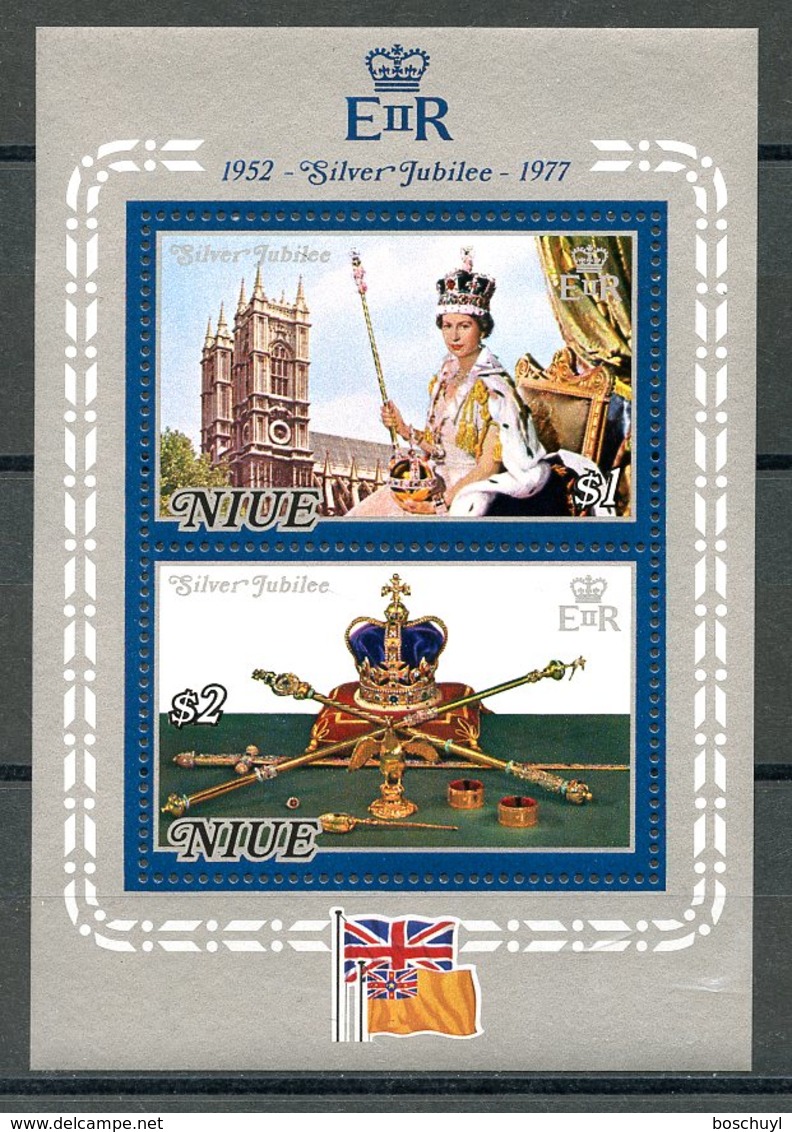 Niue, 1977, Silver Jubilee, Queen Elizabeth, Coronation, Royal, MNH, Michel Block 1 - Niue