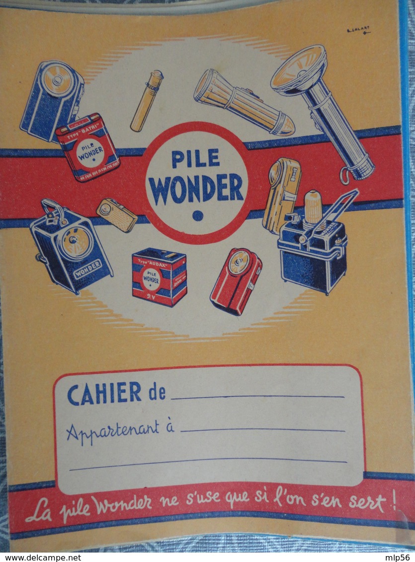 Ancien Protège Cahier PILE WONDER 1 - Electricité & Gaz