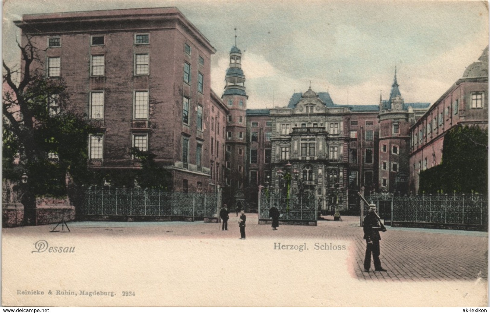 Dessau-Roßlau Herzogliches Schloss, Wache Am Eingang, Castle Postcard 1900 - Sonstige & Ohne Zuordnung