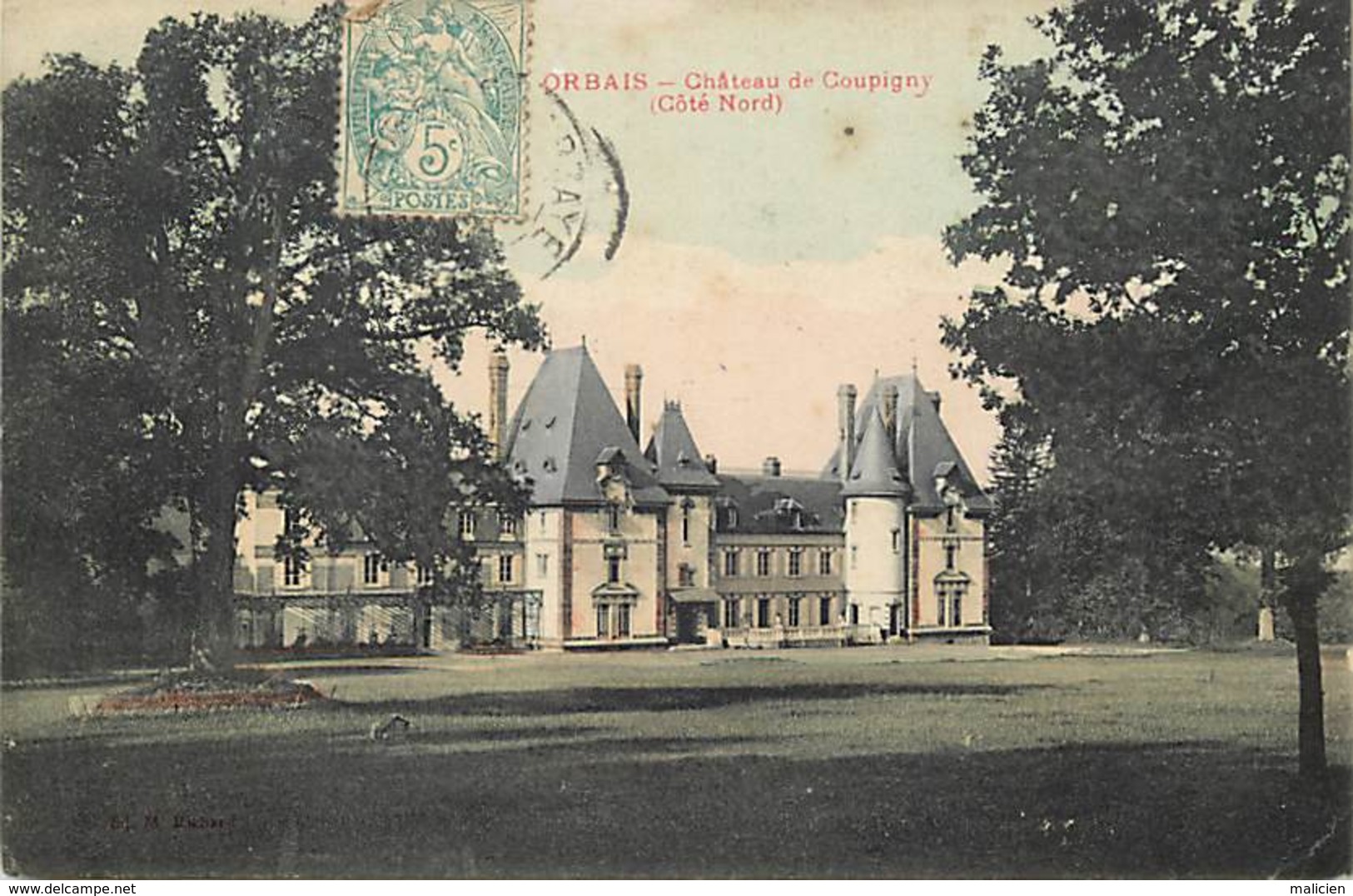 - Marne -ref-A997- Orbais - Chateau De Coupigny - Côté Nord - Chateaux - Carte Colorisée Bon Etat - - Saint Remy En Bouzemont