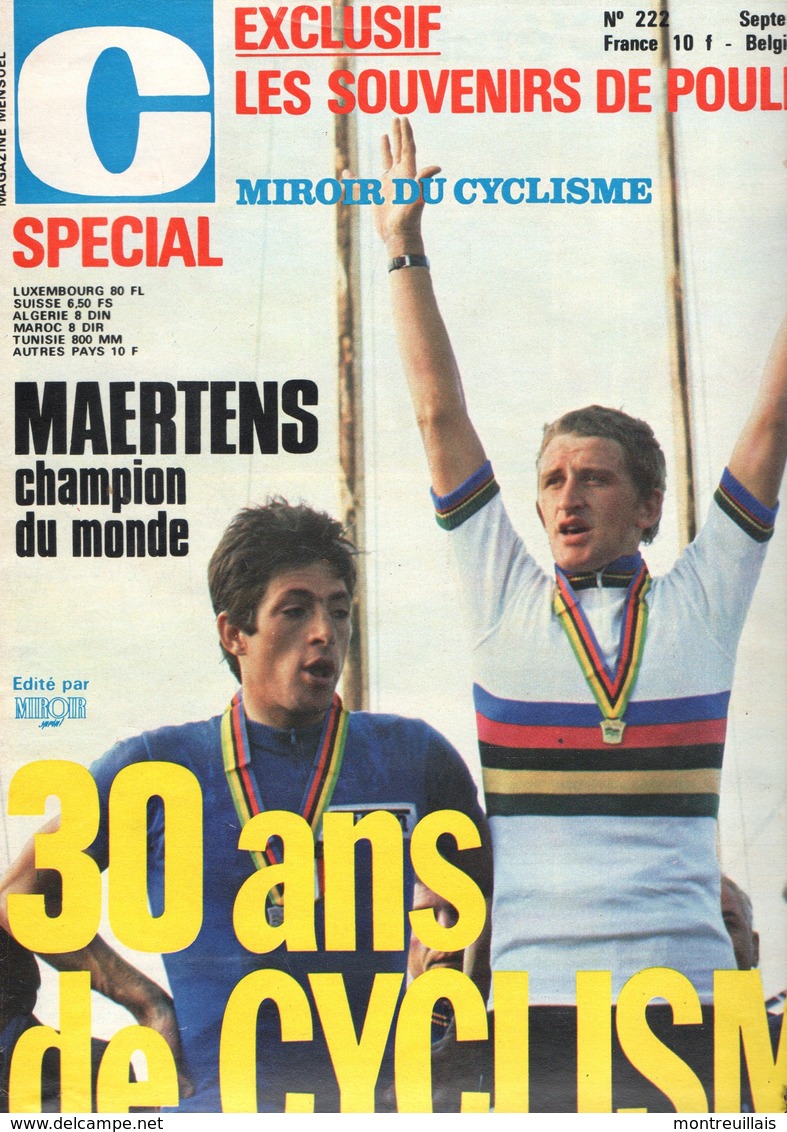 Miroir Du Cyclisme, N° 222, De 1976, 68 Pages,les Souvenirs De POULIDOR, MAEERTENS, Champion, 30 Ans De Cyclisme - Sport